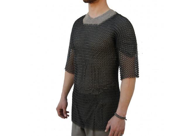 Medieval Chainmail Shirt Blackend 10mm Butted Chain Mail Costume