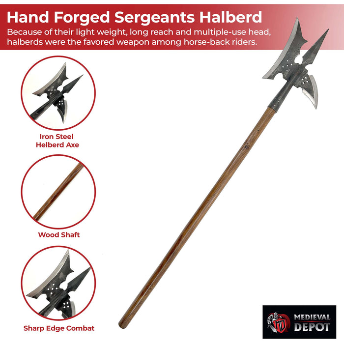 18th Century Medieval Hand Forged Sergeants Halberd