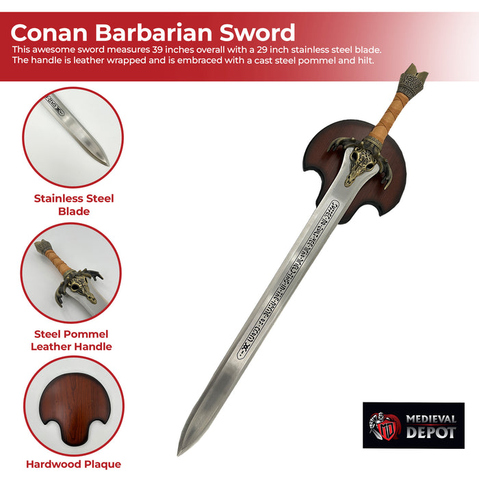 Barbarian Father's Medieval Rams Head Sword