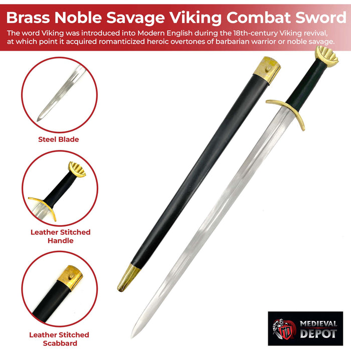 Brass Noble Savage Viking Combat Sword