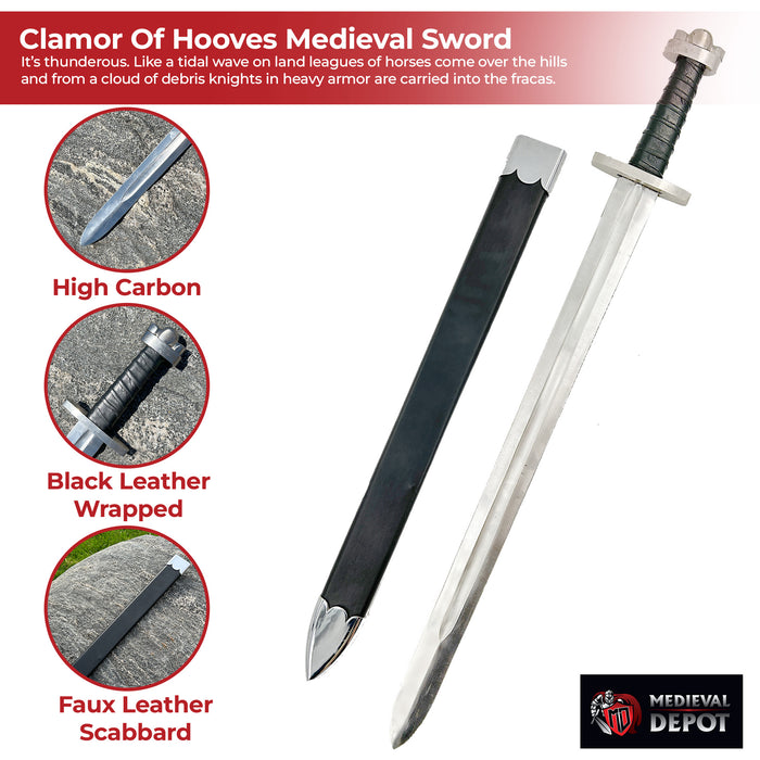 Clamor of Hooves Carbon Steel Medieval Sword