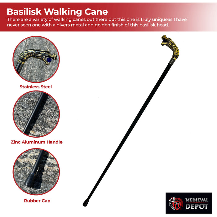 Classical Fatal Glance Basilisk Walking Cane