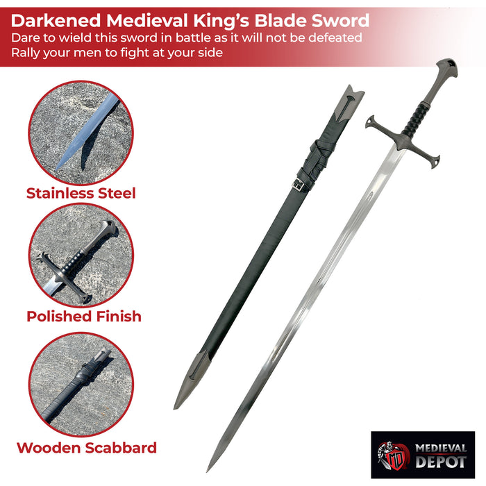 Darkened Medieval King’s Blade Sword