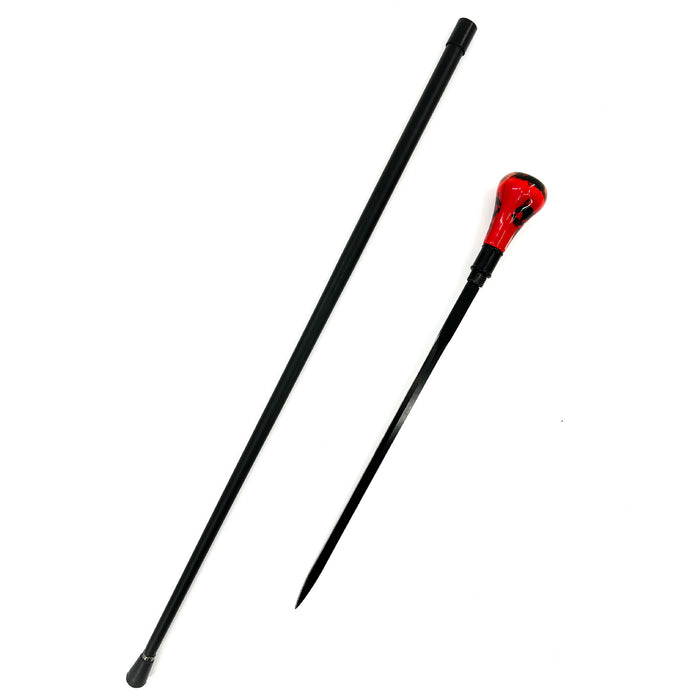 Devil's Skull Elegant Removable Blade Red Walking Sword Cane