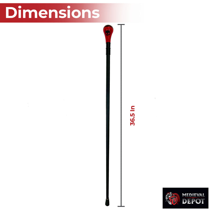 Devil's Skull Elegant Red Walking Cane