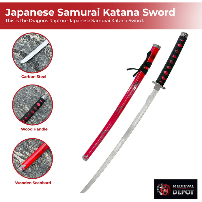 Dragons Rapture Japanese Samurai Katana Sword