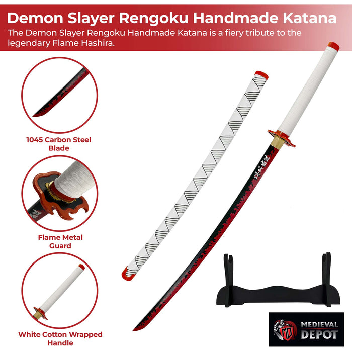 Rengoku Blaze Demon Slayer Handmade Katana