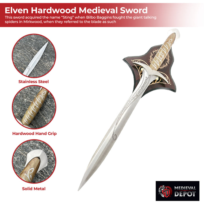 Elven Hardwood Medieval Vine Sword