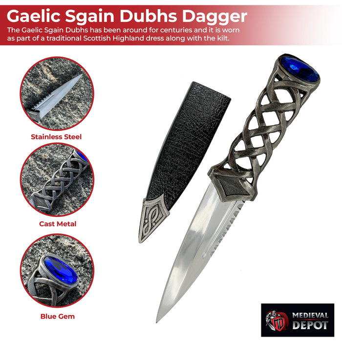 Endless Gaelic Knot Sgain Dubhs Dagger