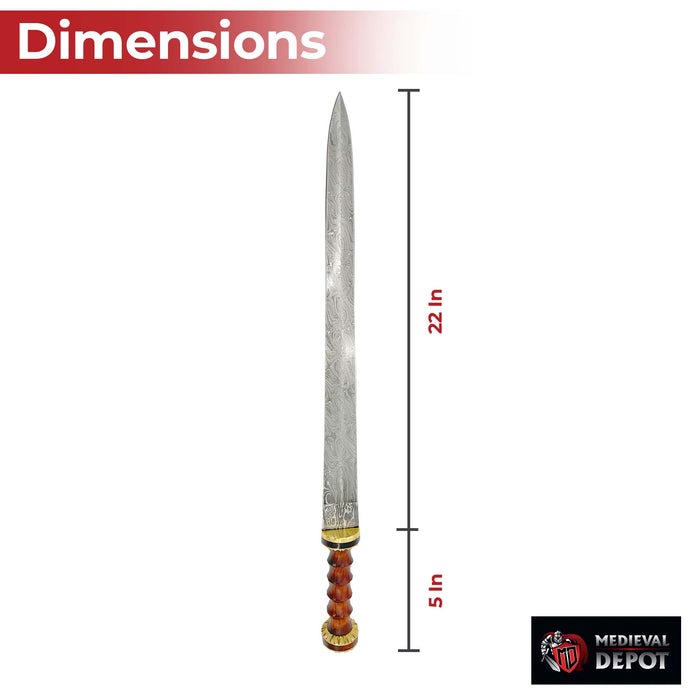 Damascus Steel Roman Gladius Sword