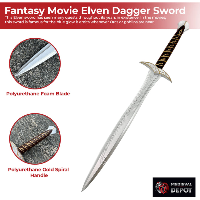 Fantasy Movie Foam Replica Elven Dagger Sword