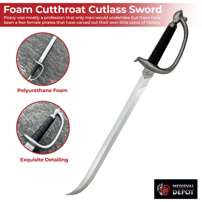 Foam Cutthroat Life Pirate Cutlass Sword