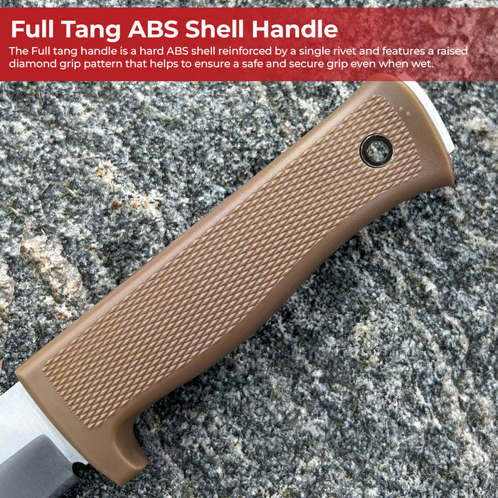 Full Tang Clip Point Tactical Knife Tan