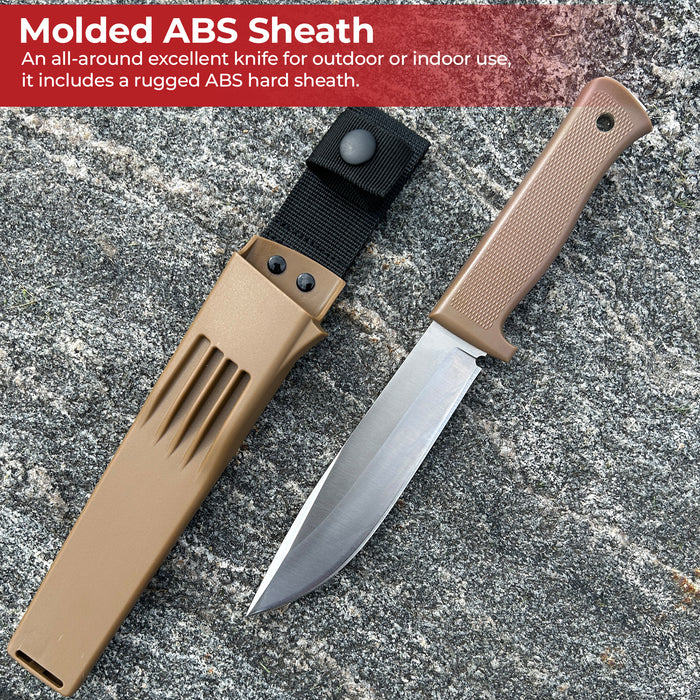 Full Tang Clip Point Tactical Knife Tan