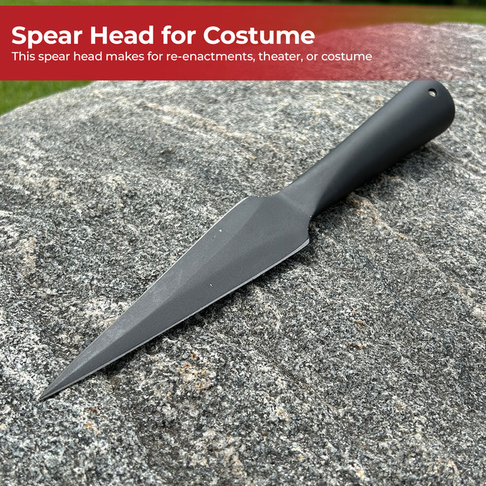 Functional Forged Blackened Iron Spear Head