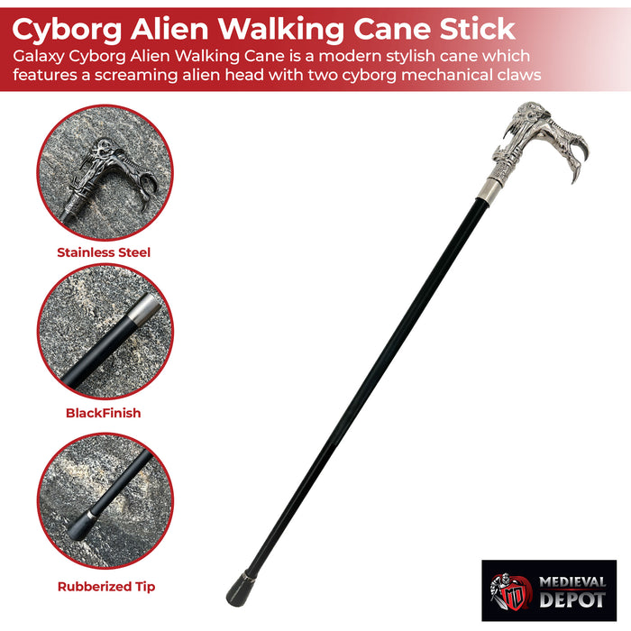 Galaxy Cyborg Alien Walking Cane Sword