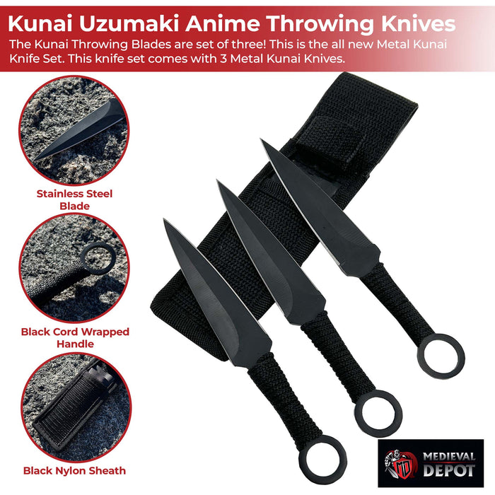 Kunai Uzumaki Anime Manga Throwing Knives