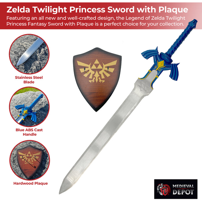 Legend of Zelda Twilight Princess Sword with Plaque