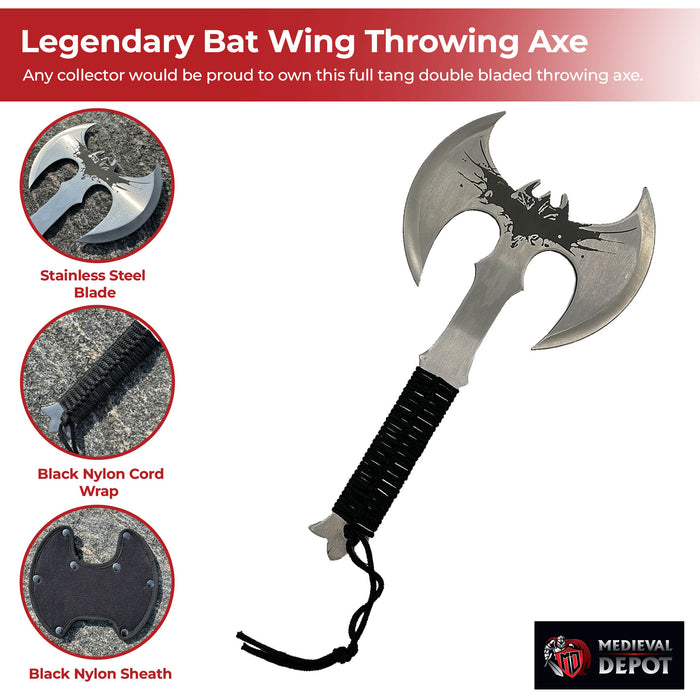 Legendary Bat Wing Throwing Axe