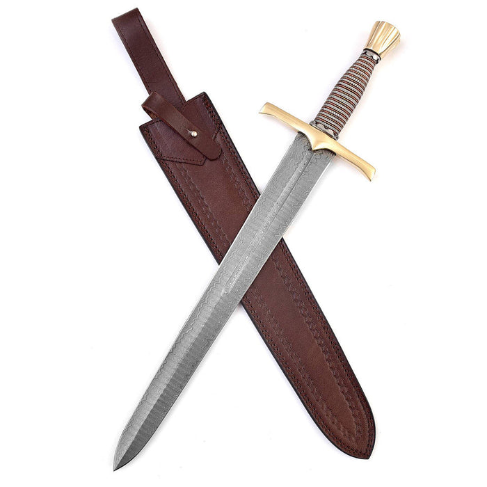 Lay Waste Damascus Steel Medieval Short Sword