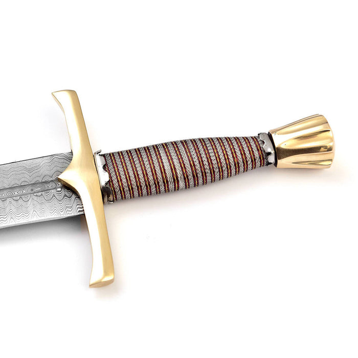 Lay Waste Damascus Steel Medieval Short Sword