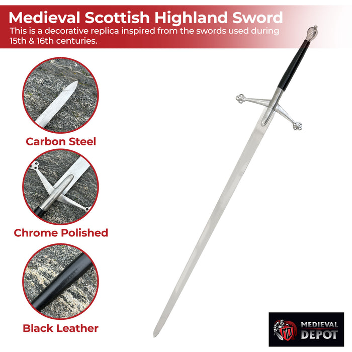 Medieval Scottish Claymore Highland Sword