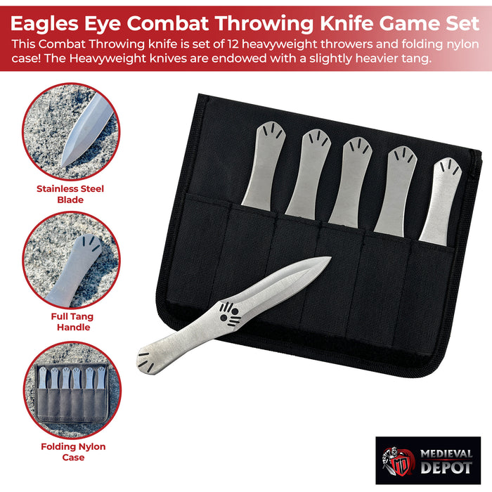 Middle Ages Eagles Eye Combat Throwing Knife Game Set