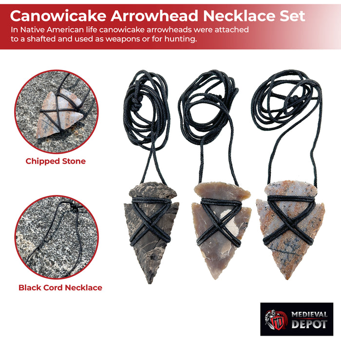 Native American Canowicake Arrowhead Necklace Set