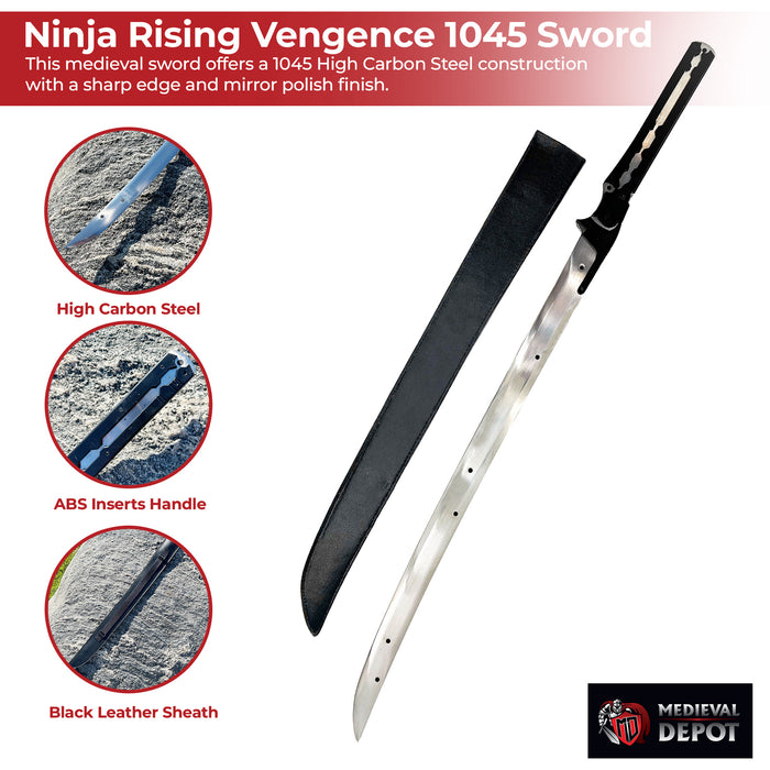 Ninja Rising Vengence 1045 Steel Full Tang Handmade Sword