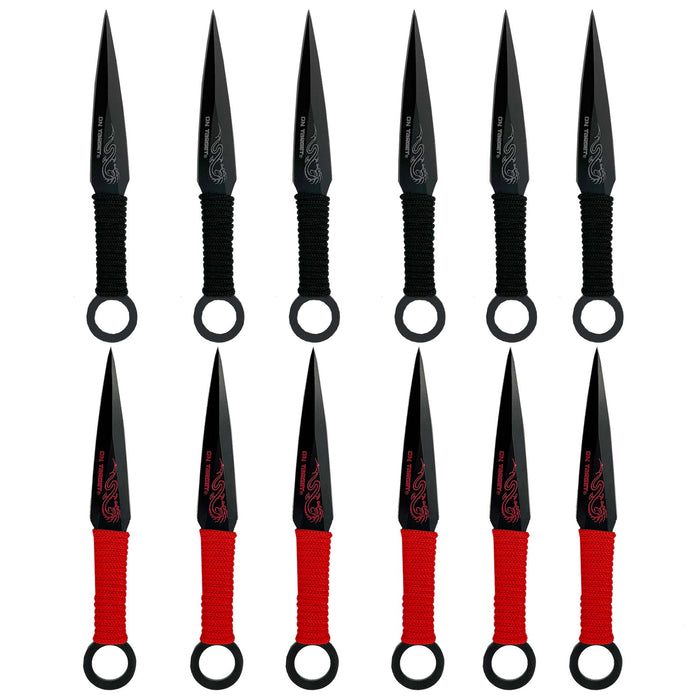 On Target Bullseye 12 Piece Target Throwing Knife Set