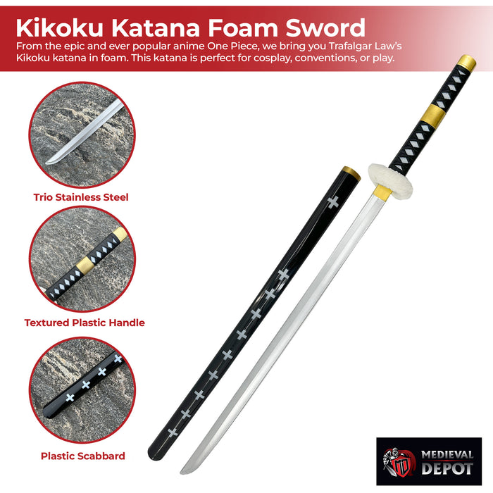 One Piece Trafalgar Law Kikoku Katana Foam Sword With Scabbard