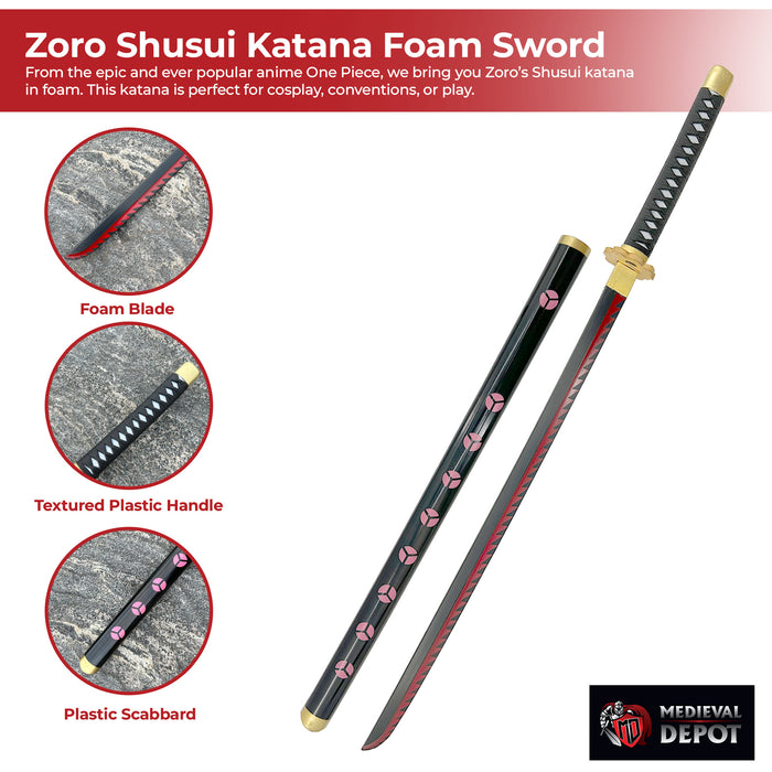 One Piece Zoro Shusui Katana Foam Sword With Scabbard