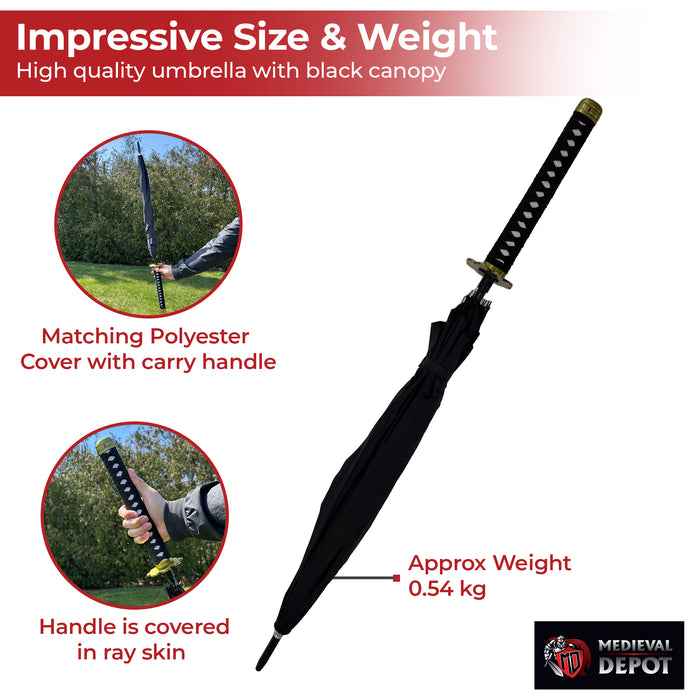 One piece Zoro Shusui Katana Handle Umbrella Black