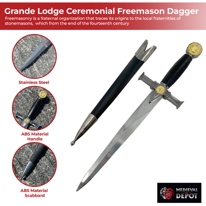 Ornamental Grande Lodge Ceremonial Freemason Dagger