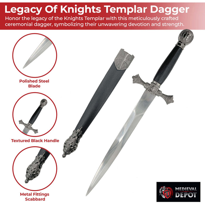 Peace Through Power Knights Templar Ceremonial Dagger