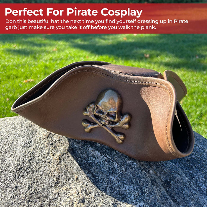 Real Leather Handmade Tricorn Pirate Hat