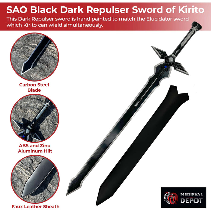 SAO Black Dark Repulser Sword of Kirito