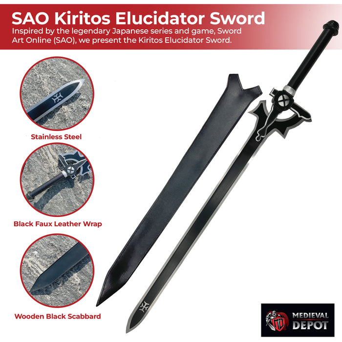 SAO Kiritos Elucidator Anime Sword Replica