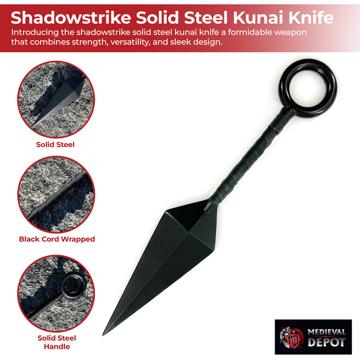 Shadowstrike Solid Steel Kunai Knife