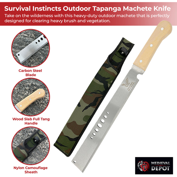 Survival Instincts Outdoor Tapanga Machete Knife