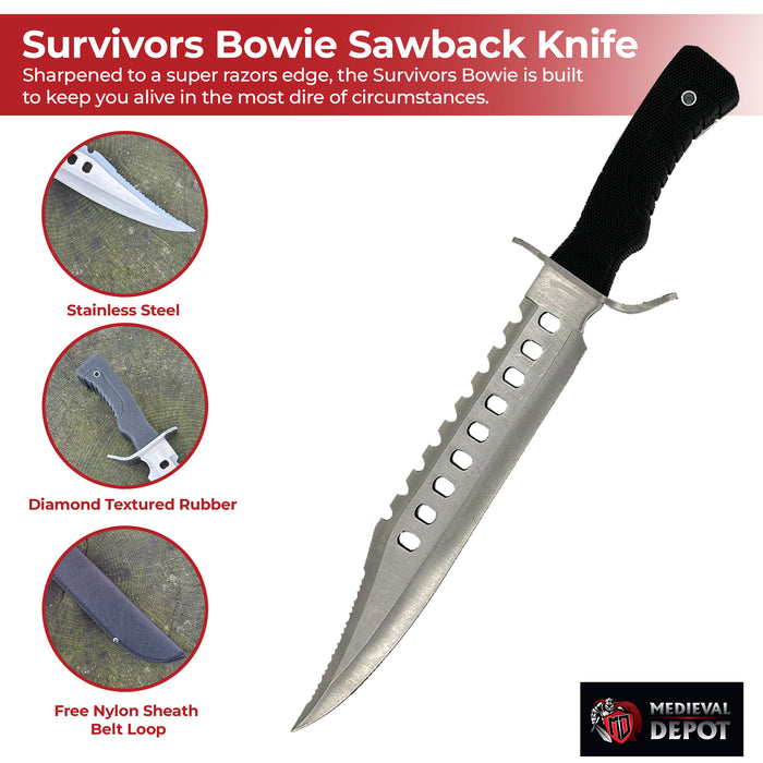 Survivors Bowie Sawback Knife 17