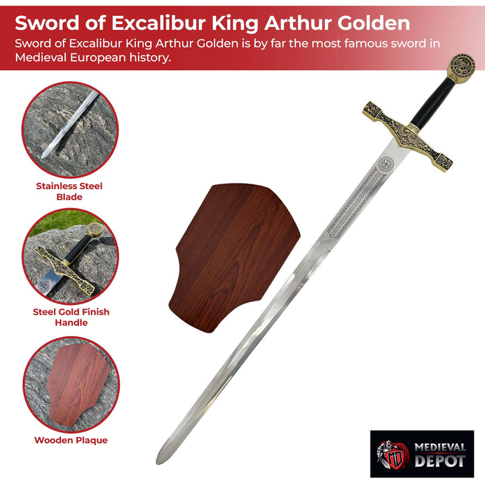 Sword of Excalibur King Arthur Golden