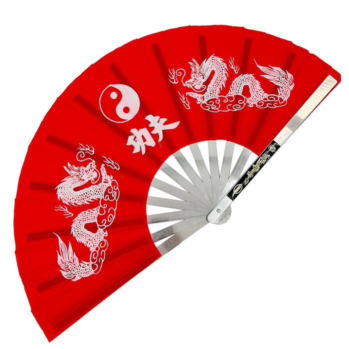 Tessen-Jutsu Iron Fan Weapon Dragon Red