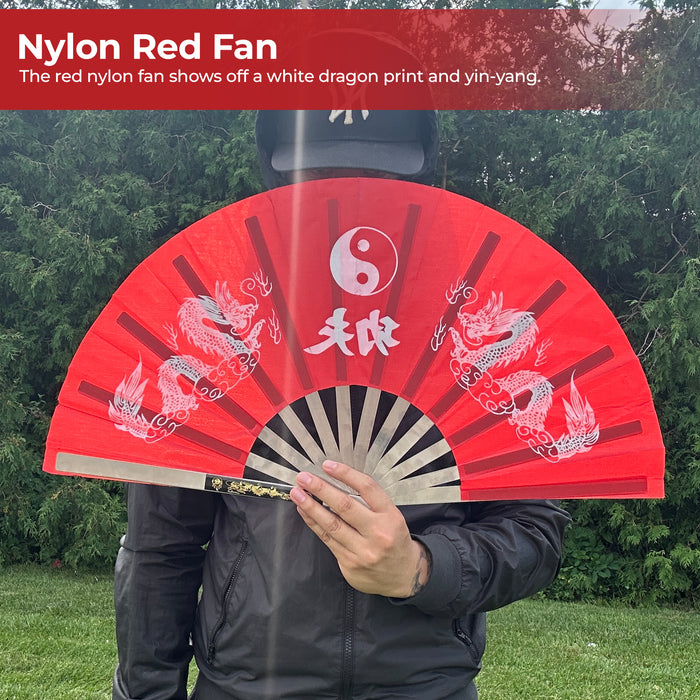 Tessen-Jutsu Iron Fan Weapon Dragon Red