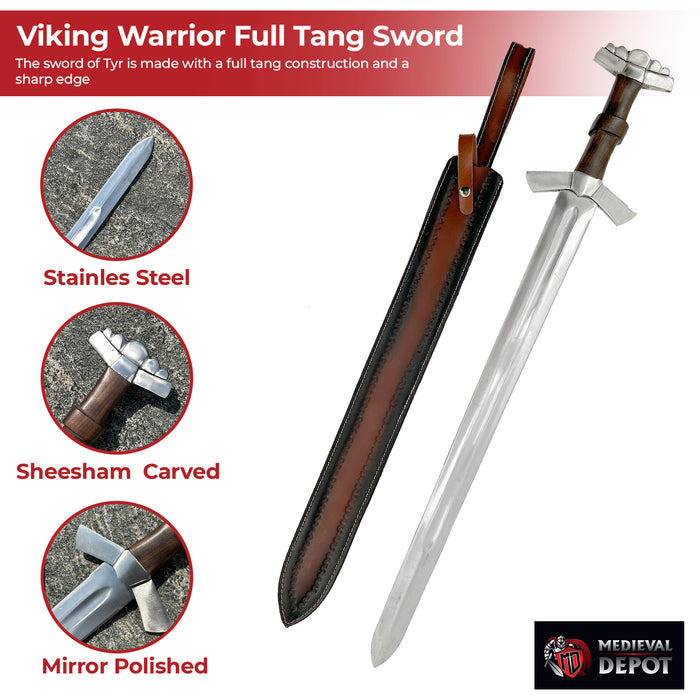 Viking Warrior God Full Tang Sword of Tyr