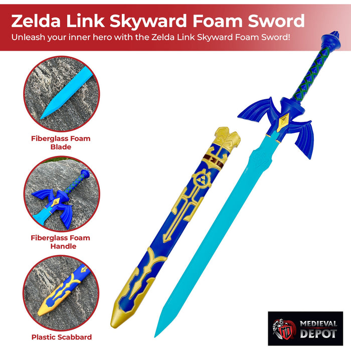 Zelda Link Skyward Foam Sword with Scabbard