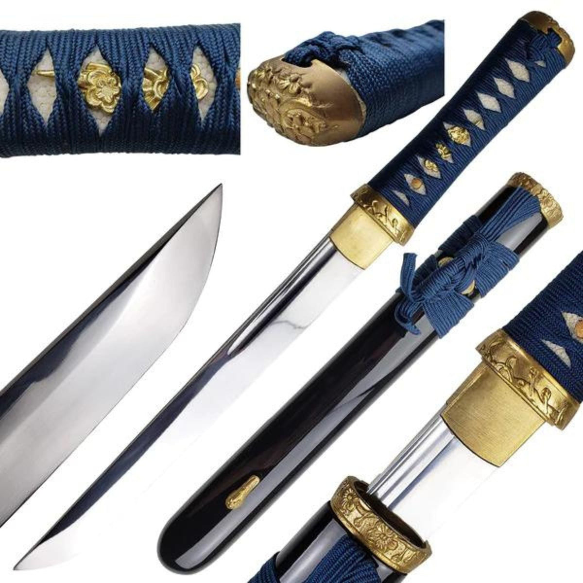 Elegant Japanese Tanto Dagger with Gold Accents — Medieval Depot